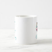 Mug Lettre C Floral Rose et Sarcelle (Centre)