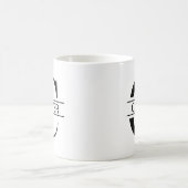 Mug Lettre C | Monogramme à fente ornementale noire (Centre)