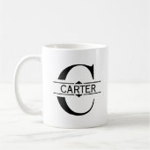 Mug Lettre C | Monogramme à fente ornementale noire (Gauche)