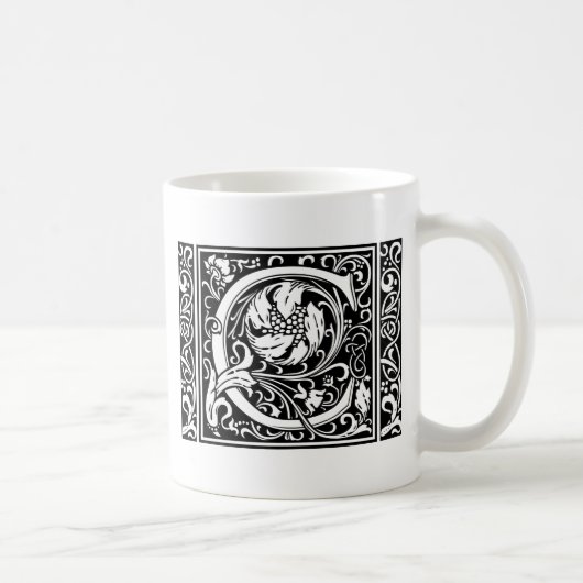 Mug Lettre C Monogramme médiéval Art Nouveau (Droite)