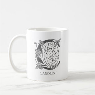 Mug Lettre C Monogramme Nom moderne