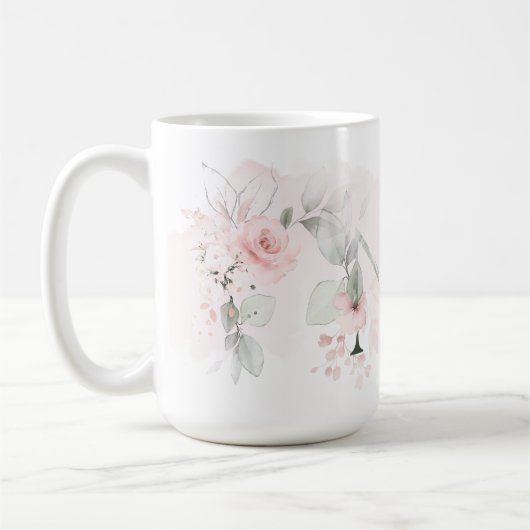 Mug LETTRE CHAUSSÉE Rose Rose BLANCHE N (Gauche)