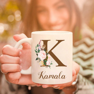 Mug LETTRE CHEF D'ENFANCE Florale PERSONNALISÉE
