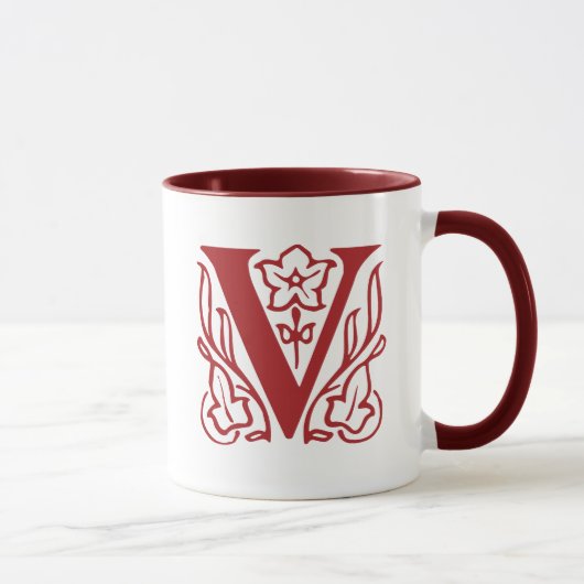 Mug Lettre chic V (Droite)