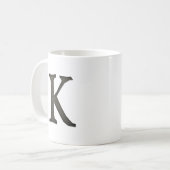 Mug Lettre concrète K de monogramme (Devant gauche)