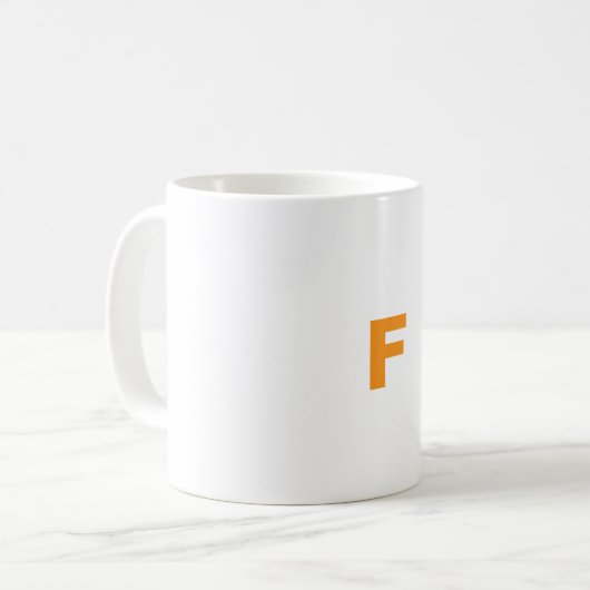 Mug lettre customisée F (Devant gauche)
