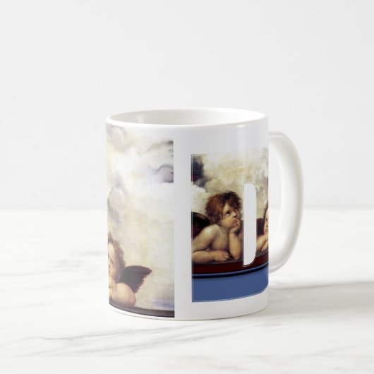 Mug LETTRE D ANGELS D RENAISSANCE Monogramme (Devant droit)