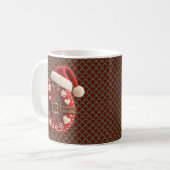 Mug Lettre D avec garniture dorée pastel superposée (Devant gauche)