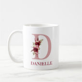 Mug Lettre D Floral Burgundy Blush (Gauche)
