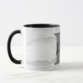 Mug Lettre D Monogramme en Marbre Moderne et Classique (Gauche)