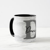 Mug Lettre D Monogramme en Marbre Moderne et Classique (Devant gauche)