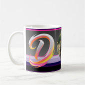 Mug Lettre D Néon Fluide Abstraite Brosse (Gauche)