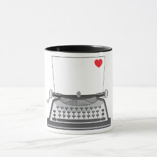 Mug Lettre d'amour à la machine à écrire vintage