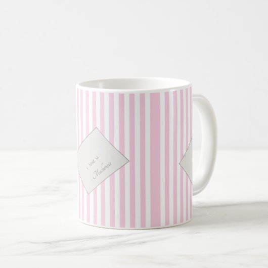Mug Lettre d'amour Coquette Message (Devant droit)