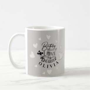 Mug Lettre d'anniversaire minimaliste pour fille