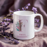 Mug LETTRE D'Aquarelle D'OR Rose DE MONogramme F<br><div class="desc">LETTRE D'Aquarelle D'OR Rose DE MONogramme F</div>