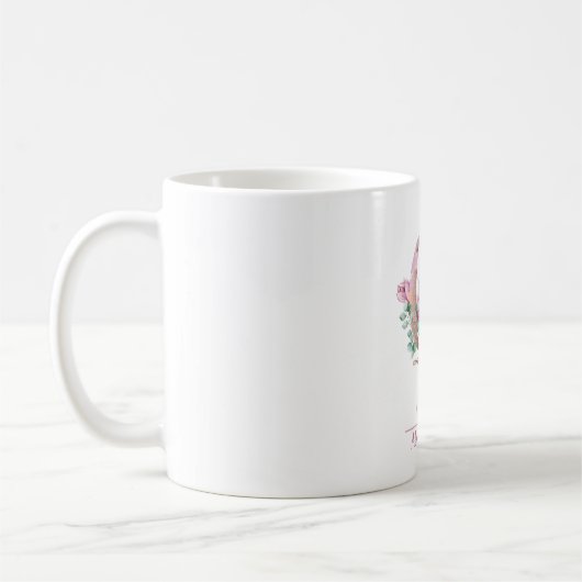 Mug LETTRE D'Aquarelle D'OR Rose MONGRAPHIQUE Q (Gauche)