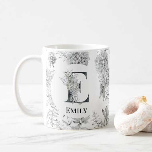 Mug Lettre d'aquarelle E (Avec donut)