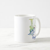 Mug Lettre d'aquarelle K avec dinosaure (Devant droit)