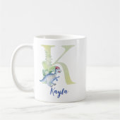 Mug Lettre d'aquarelle K avec dinosaure (Gauche)