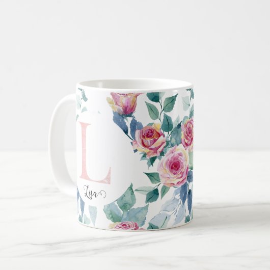 Mug Lettre d'aquarelle L (Devant gauche)