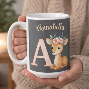 Mug LETTRE D'Aquarelle Mignonne Whimsical A Animal Nur
