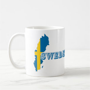 Mug LETTRE D'ART suédois moderne Carte Drapeau Souveni