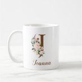 Mug Lettre d'domestique personnalisée florale J Gift (Gauche)