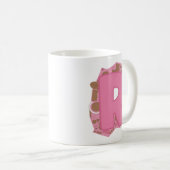 Mug Lettre de café R : Monogramme initial (Devant droit)