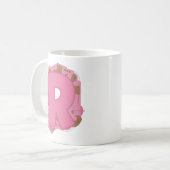 Mug Lettre de café R : Monogramme initial (Devant gauche)