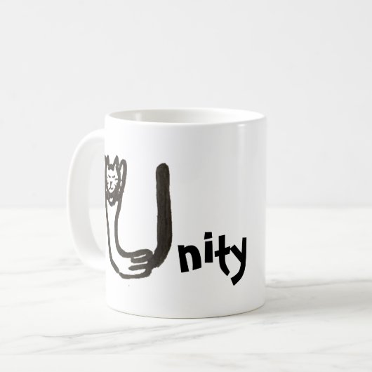 Mug - Lettre de chat U avec nom (Devant gauche)