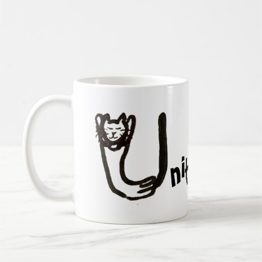 Mug - Lettre de chat U avec nom (Gauche)