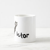 Mug - Lettre de chat V avec nom  (Centre)