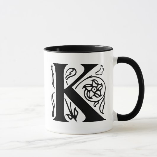 Mug Lettre de fantaisie K (Droite)