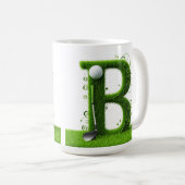 Mug ⛳ Lettre de golf B Monogramme Cadeau moderne éléga (Devant droit)