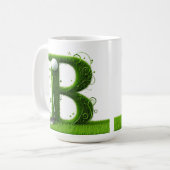 Mug ⛳ Lettre de golf B Monogramme Cadeau moderne éléga (Devant gauche)