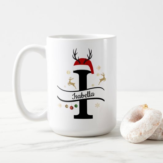 Mug Lettre de l'alphabet I de Noël (Avec donut)