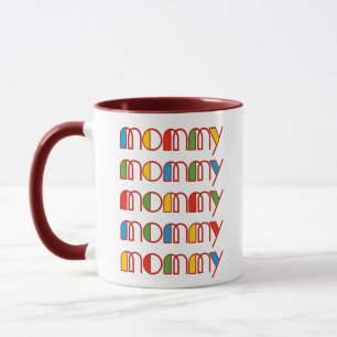 Mug Lettre de maman colorée Imprimer Cadeau de fête de