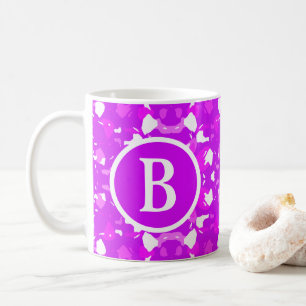 Mug Lettre de marques symétriques rose et blanc