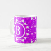 Mug Lettre de marques symétriques rose et blanc (Devant gauche)