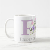 Mug Lettre de monogramme F & prénom (Gauche)