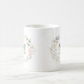 Mug Lettre de monogramme floral Pastel rose (Centre)