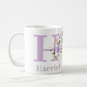 Mug Lettre de monogramme H et prénom chrétien