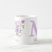 Mug Lettre de monogramme M & nom chrétien (Centre)