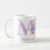 Mug Lettre de monogramme M & nom chrétien (Gauche)