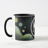 Mug Lettre de monogramme rétro moderne bulle noire (Gauche)