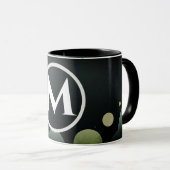Mug Lettre de monogramme rétro moderne bulle noire (Devant droit)