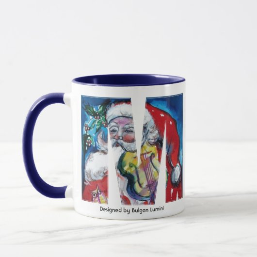 MUG LETTRE DE NOËL M / PÈRE NOËL AVEC MONOGRAM DE VIOL (Gauche)