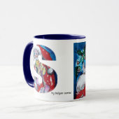 MUG LETTRE DE NOËL / PÈRE NOËL AVEC MONOGRAM DE VIOLON (Devant gauche)
