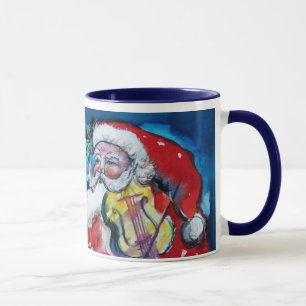 MUG LETTRE DE NOËL / PÈRE NOËL AVEC MONOGRAM DE VIOLON